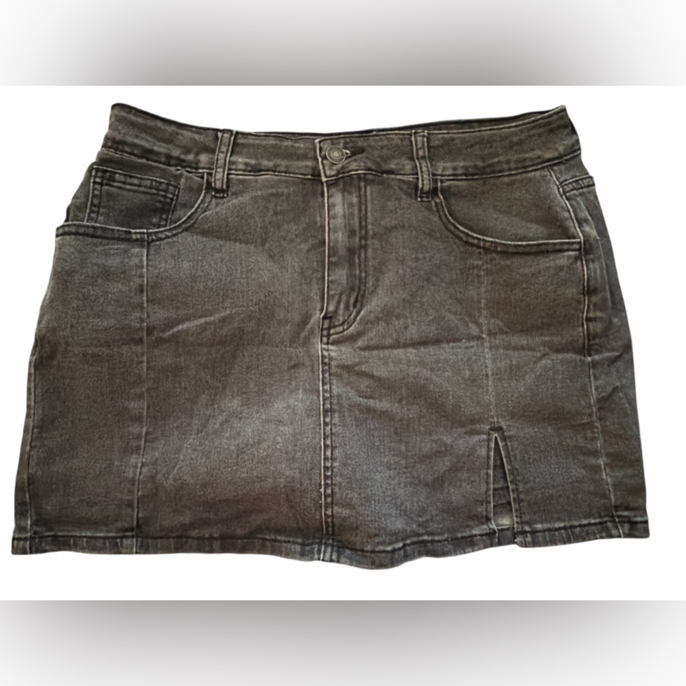 Luvamia Black Denim Skort Skirt NWT